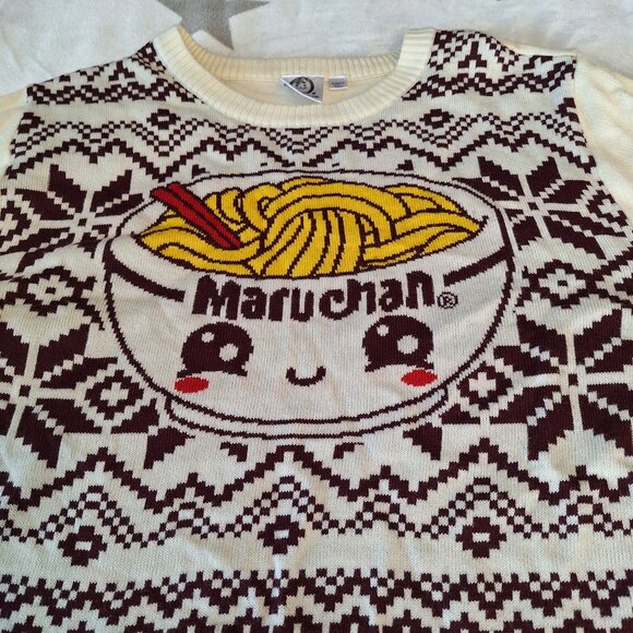 Maruchan Ramen Noodles Bowl Sweater Junior Size XL Mad Engine Novelty Foodie - Picture 2 of 9